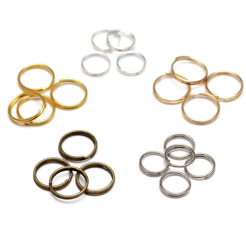 200pcs Double Loops Jump Rings Gunblack/Gold/Silver/Rhodium 5/6/8/10/12/14mm Dia Link for DIY Jewelry Connector Making | Украшения и
