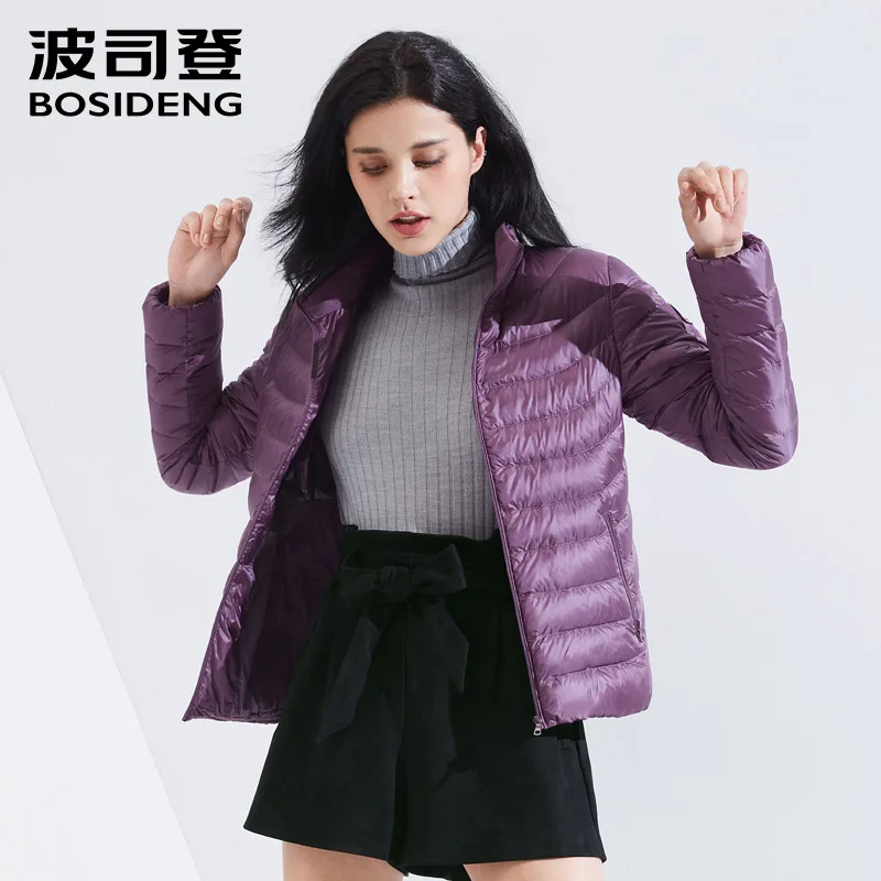 

BOSIDENG 2018 new early winter duck down jacket for women down coat ultra light high quality solid color warm B80131522