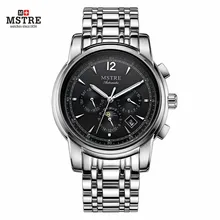 Мужская Механические Часы Люксовый бренд MSTRE Наручные Moon Phase Moon Phase вольфрам Инкрустация циркон Автоматическая Самостоятельно Ветер Бизнес часы