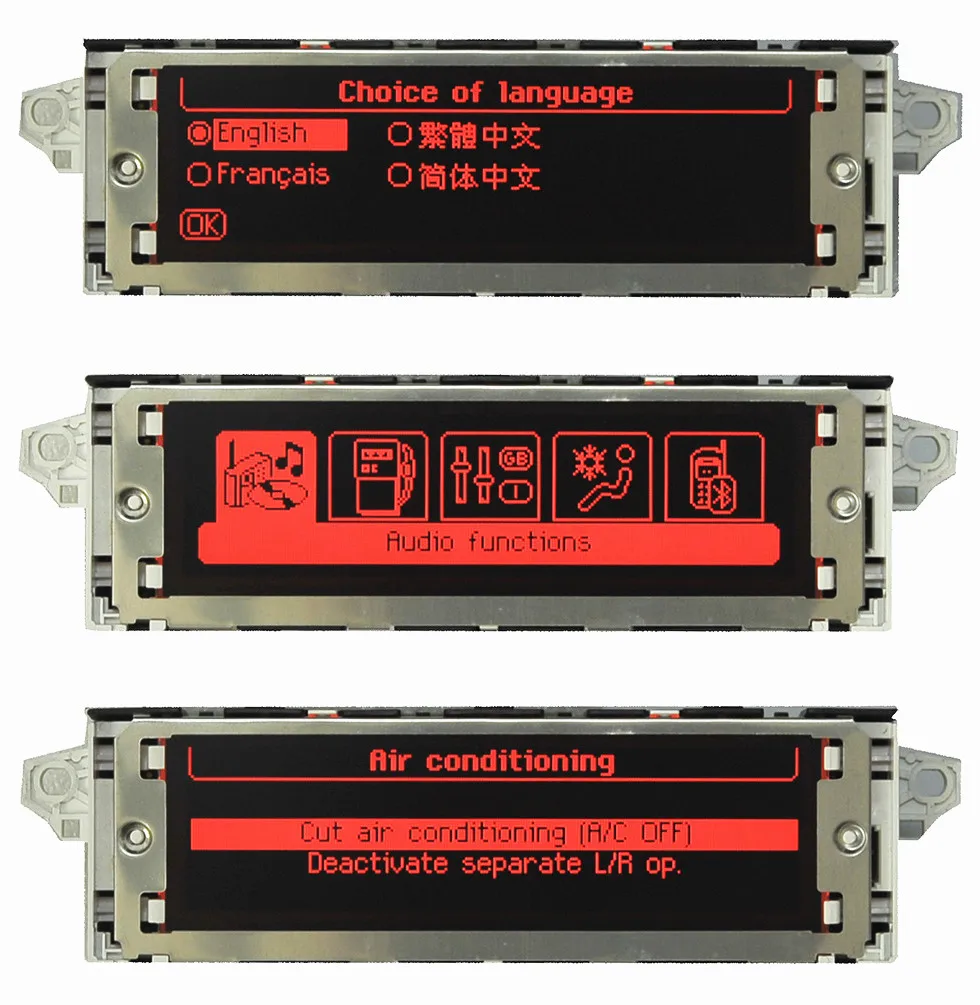 Красный экран оригинальная Поддержка USB Двухзонный воздушный Bluetooth дисплей, монитор 12 pin для peugeot 307 407 408 citroen C4 C5
