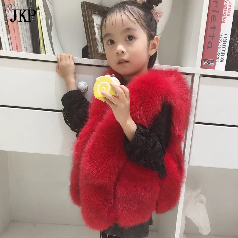 2017 Winter Nieuwe kinderen Echt Vossenbont Vest Baby Meisjes Warm Korte Vos Bont Kleding Vest Kids Vesten Jas 2017 Winter Nieuwe kinderen Echt Vossenbont Vest Baby Meisjes Warm Korte Vos Bont Kleding Vest Kids Vesten Jas