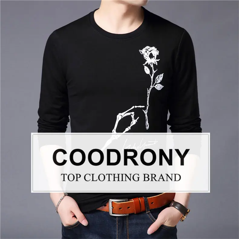 COODRONY, мужские толстовки, уличная Толстовка для мужчин,, весна, Новое поступление, худи для мужчин, модный принт, толстовки для мужчин, пуловер 94001