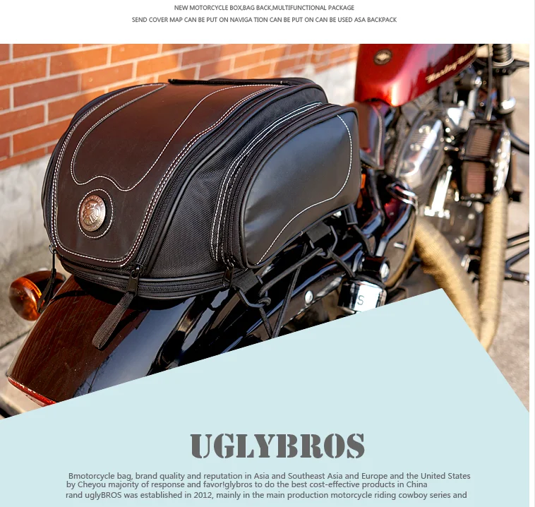 Preise Freies Verschiffen 2019 uglyUROS moto rcycle retro Zurück sitz tasche 883 geändert auto multi funktion kit tasche moto tasche mit wasserdichte abdeckung