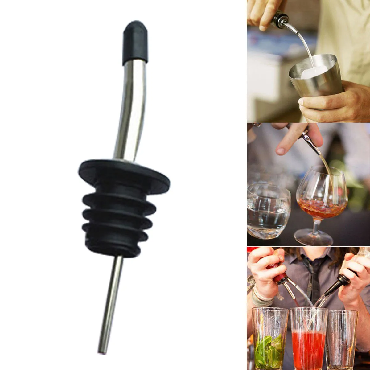 

Stainless Wine Stopper New Steel Silver Liquor Spirit Pourer Flow Wine Bottle Pour Spout Stopper Stainless Steel Cap #or0882