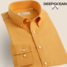 Осенняя теплая хлопковая фланелевая Мужская рубашка, модные однотонные топы для молодых мужчин, Умные повседневные облегающие рубашки с длинным рукавом для мужчин DDX66585L