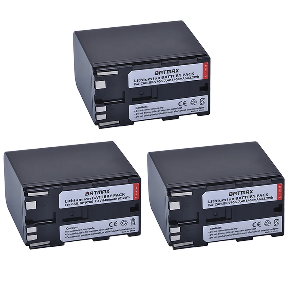 3 Pz 8400Mah Bp-970G Bp970G Bp 970G Bp-975 Batteria Per Canon Eos C100,Eos C100 Mark Ii, Eos C300, Eos C300 Pl, Gl2, Xf100, Xf105
