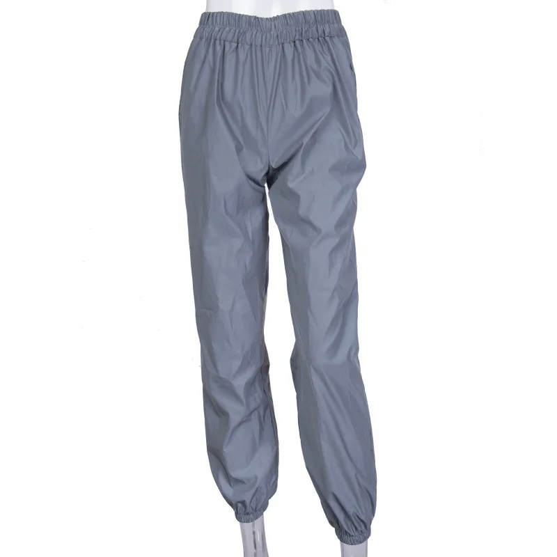 

Reflective Pants Nine Pants Harem Casual Pants Hip Hop Elastic Waist Pants 3M Reflective Ladies Fashion Beam Foot Harem 2019