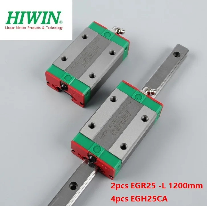 Оригинальная направляющая Hiwin EGR25 L 1200 мм 2 шт. линейная + 4 блоков EGH25CA каретки для