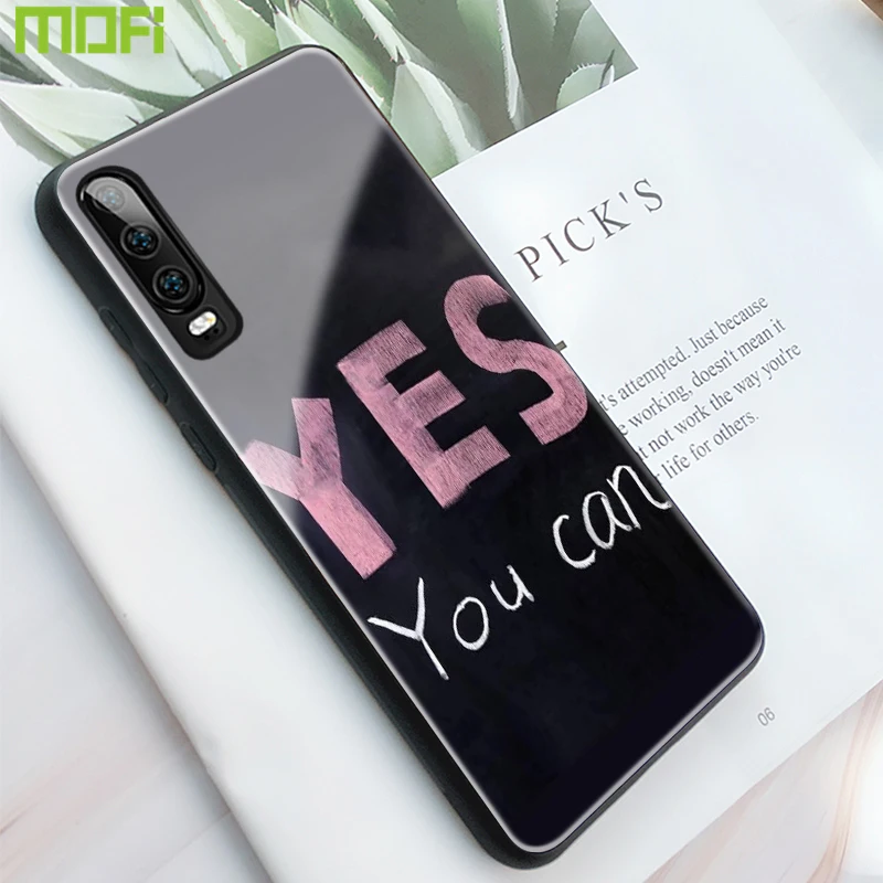 

P30 Case For Huawei P30 Pro Case Cover Pattern Black Cover Character Letters Beautiful For Huawei P30 Case Glass Back Cover
