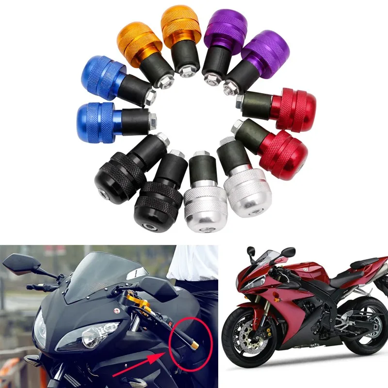 1Pair Motorcycle Anti Vibration Handle Bar End Plug Grip Ends Caps 22mm