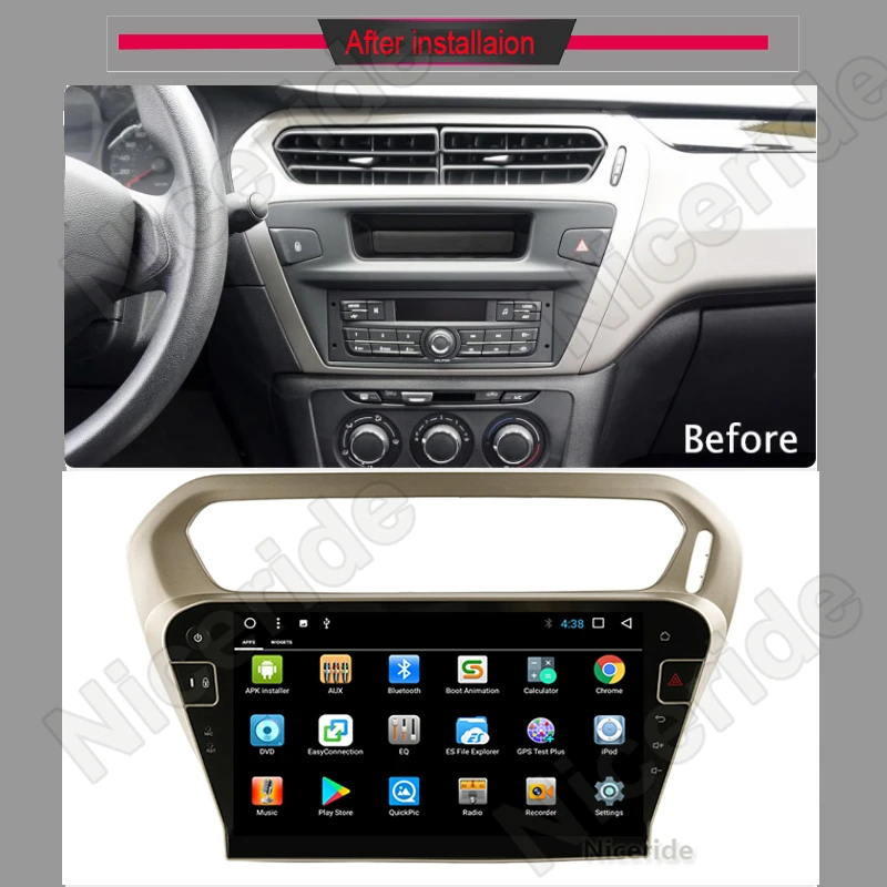 Сенсорный Экран 10 1 &quotAndroid 8 Автомагнитола DVD для Citroen Elysee peugeot 301 Мультимедиа Радио