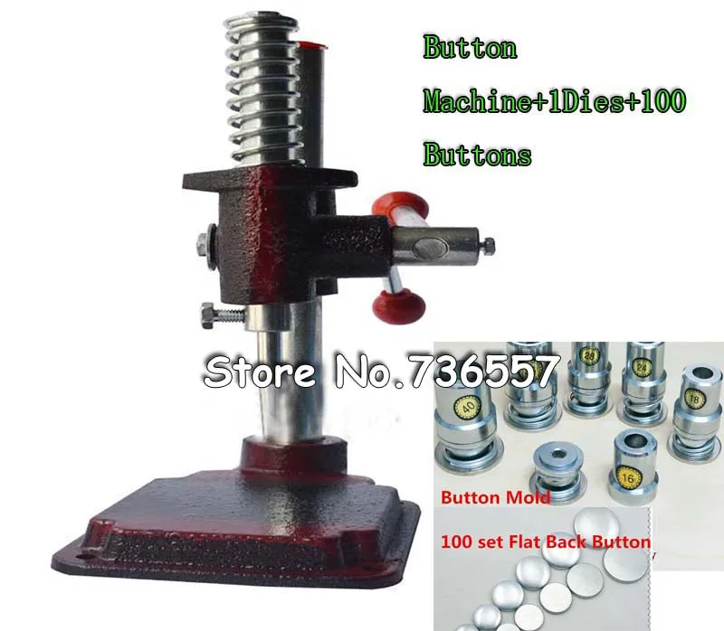 

Fabric Covered Button Press Machine Tool +1 Die Mold 30#1.8cm(0.7'')+500 sets of Self Cover Buttons 30#1.8cm(0.7'')
