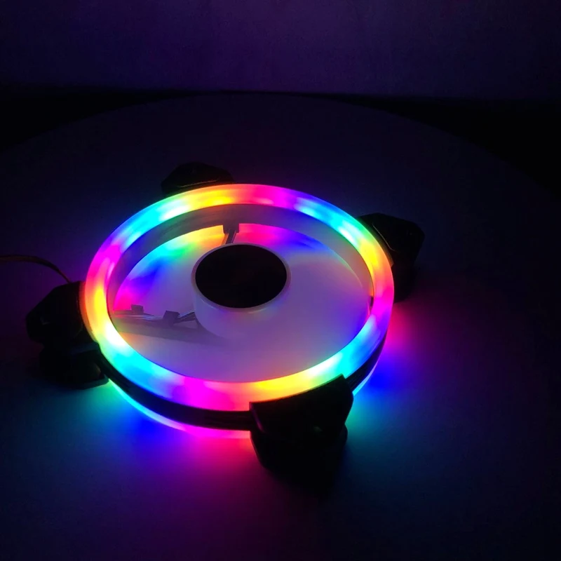 RGB настраиваемый светодиодный вентилятор 120 мм для компьютера с дистанционным