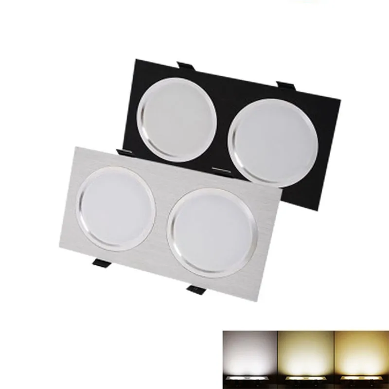 

10X DHL Square double led dimmable12W/16W/20W Led fog AC85-265V Downlight Recessed Led Ceiling Down Light Lamp Indoor with