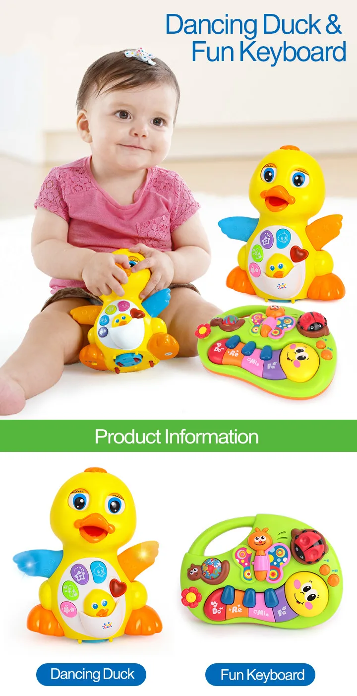 IPiggy танцы Утка Игрушка Фигурка героя игрушка с мигающими огнями и электрическое пианино детские игрушки для детей подарок