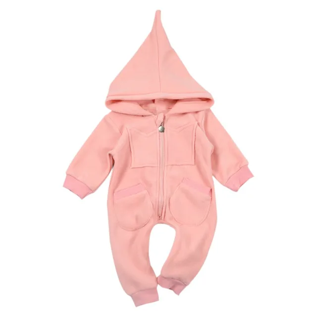 Boys Girls Baby Rompers Infant Toddler Kids Hoodie Romper Zip Jumpsuit