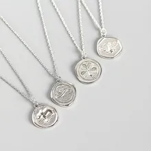 Fengxiaoling 925 пробы серебряные ожерелья и кулоны для женщин Простые пчела/Слон/цветок массивное ожерелье