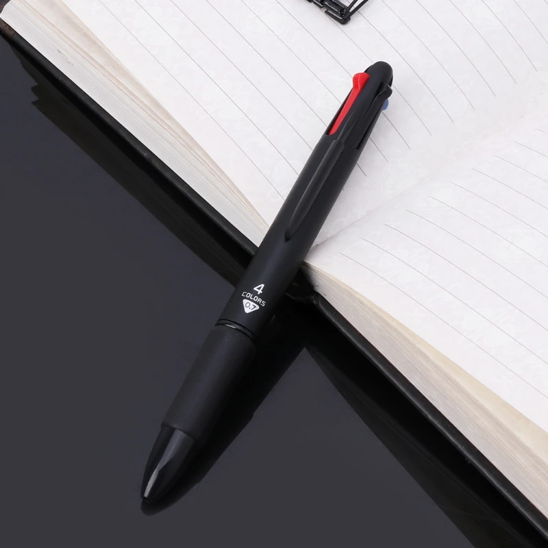 Многоцветная шариковая ручка 4 в 1, 0,7 мм, красный, зеленый, синий, запасной блок для школы, офиса