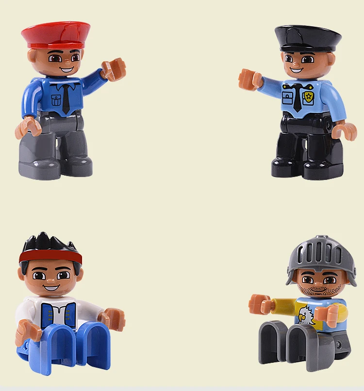 GOROCK 6 шт./компл. большой Размеры строительные блоки персонажа Семья работник фигурка полицейского игрушки для детей Рождественский подарок