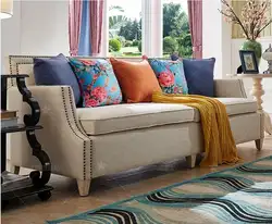 Гостиная диван комплект мебель для дома современный Лен пеньковая ткань секционные диваны американский кантри muebles де Сала moveis para casa