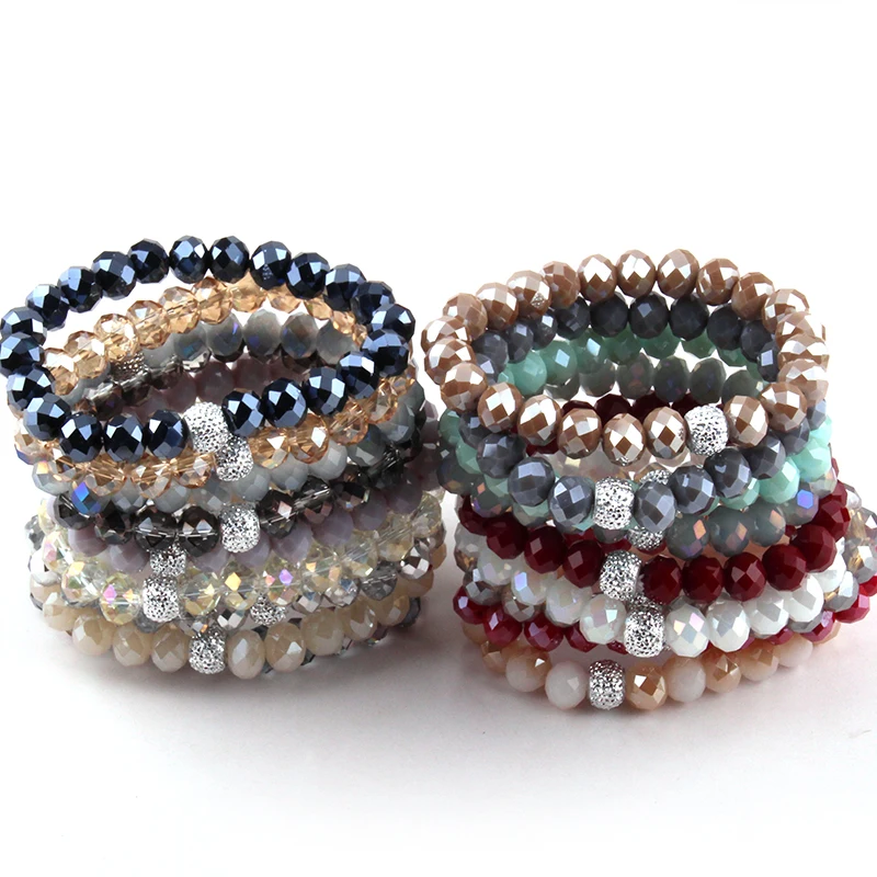 Free Shipping Energy Bracelets Made Fashion Beautiful 10mm Mix Color Glass Bracelet 10pc different color/lot