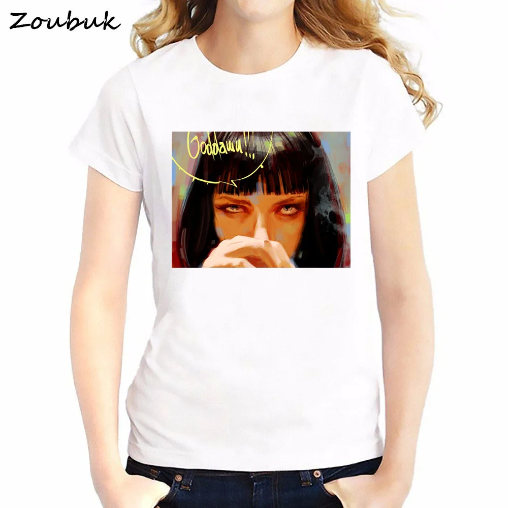 Camiseta para mujer catolicism ropa película Pulp Fiction camiseta mujer verano top blanco divertida camiseta algodón camisetas mujer camiseta Camiseta para mujer catolicism ropa película Pulp Fiction camiseta mujer verano top blanco divertida camiseta algodón camisetas mujer camiseta