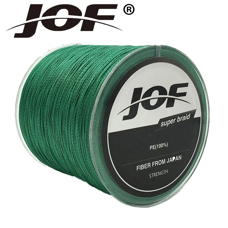 Jof серии 150 м 4 пряди Multifilament Рыбная ловля линии супер сильным pe 4 цвета 8-100LB Плетеный Рыбная ловля линии - Цвет: Green