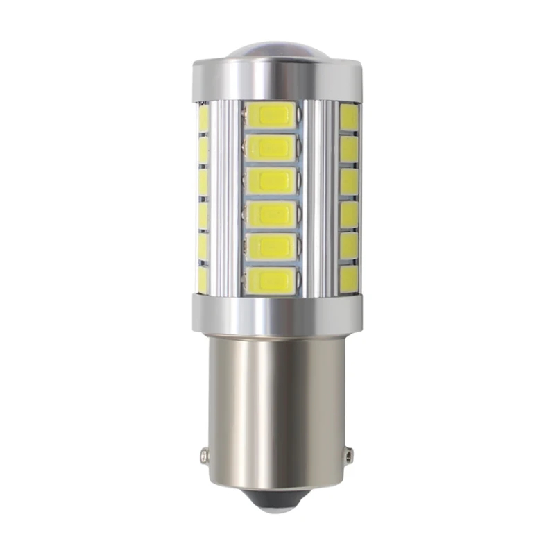 1/2 шт. 1156 светодиодный P21W 7506 BA15S 33SMD 5630 5730 светодиодный Автомобильные стоп-сигналы автомобильный фонарь заднего хода Обратный лампы сигнала поворота лампы белого цвета - Испускаемый цвет: 1 Piece