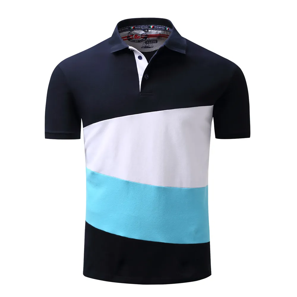 100% Cotton Men Polo Shirt Breathable Print Short Sleeve Casual Male Tops Brand Clothing High Quality Plus European size (2)