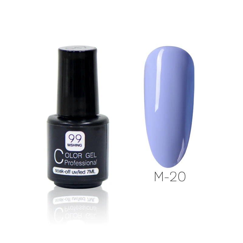 Mshing99 7ml Gel Polish Set All For Manicure Semi Permanent Vernis top coat UV LED Gel Varnish Soak Off Nail Art Gel Nail Polish - Color: M-20