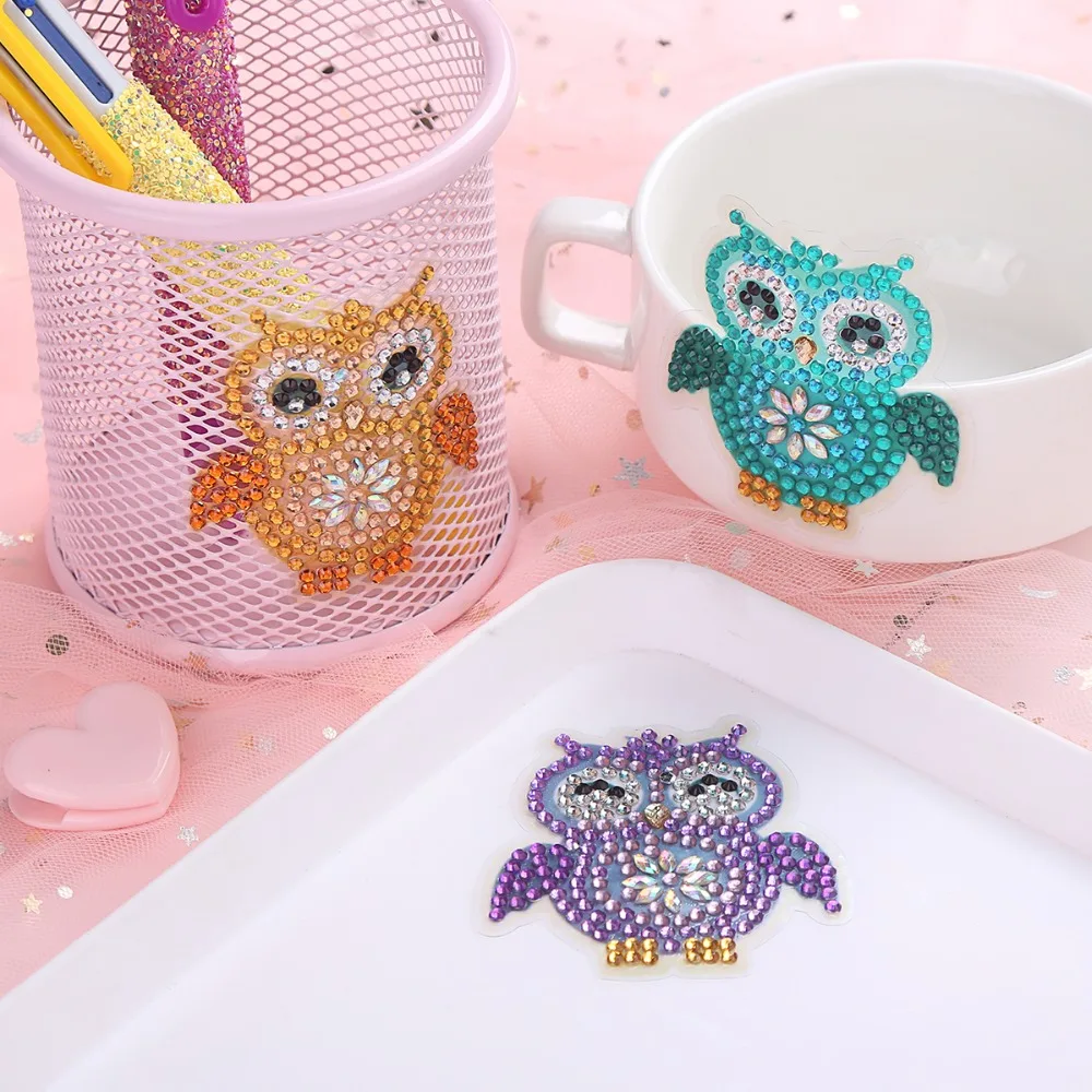 Special shaped Diamond Embroidery OWL butterfly bee Diamond Painting For kids Round Diamond Sticker For Cup Book Phone Decor DIY