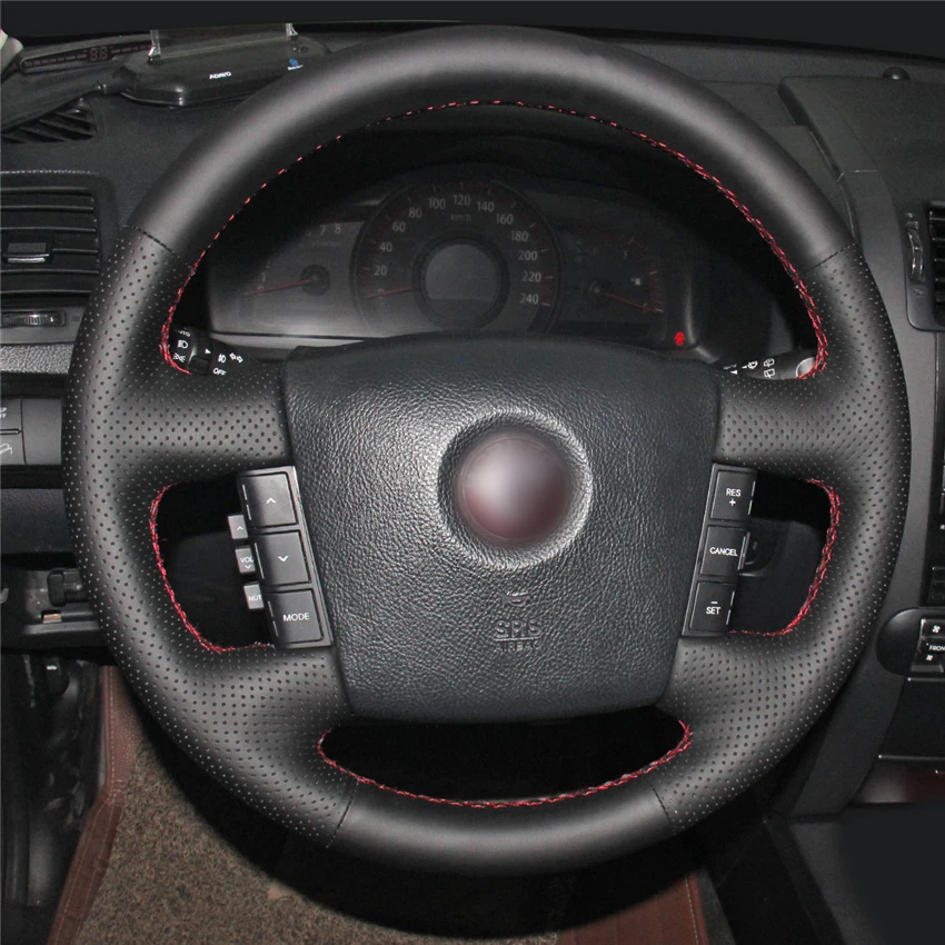 braid on steering wheel cover for Kia Borrego 2008-2015 1