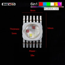 Светодиодный светильник RGBWA+ UV 6в1 Par 64 светодиодный сценический свет чипы красный/зеленый/синий/белый/Abmer/ультрафиолетовый для сценического освещения чипы