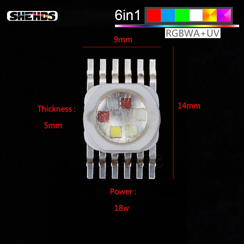 Светодио дный светодиодное освещение чипсы RGBWA + УФ 6в1 Par 64 светодио дный светодиодные сценические огни чипсы
