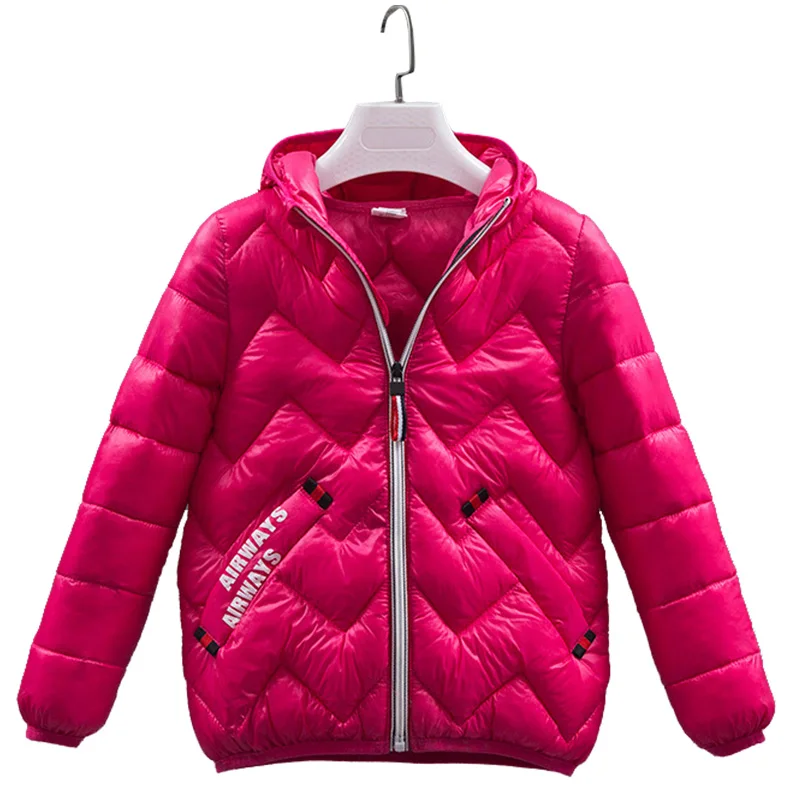 Детский пуховик на осень и зиму на возраст от 3 до 10 лет, хлопковый светильник, хлопковая куртка для мальчиков и девочек теплая модная куртка с буквенным принтом для малышей