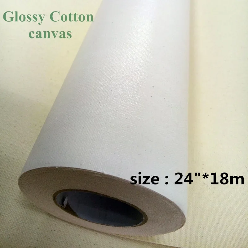 24"*18m glossy surface inkjet cotton canvas roll for dye/pigment inkjet printerin Photo Paper