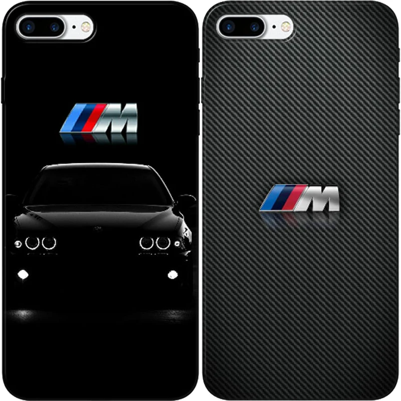 Luxury BMW Cases black Soft silicone TPU Phone Case Cover For iPhone X 5 5S SE 6 XR XS MAXPlus 7