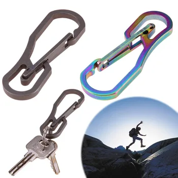 

EDC Titanium Alloy Hooks Mechanic The Key Ring Elastic Ring Fast Hanging Outdoor Multi - Functional Mountaineering Buckle