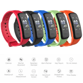 

C1Plus Smart Band Blood Pressure Fitness Tracker Heart Rate Monitor Smart Bracelet Black Men Watch for Sport Climbing