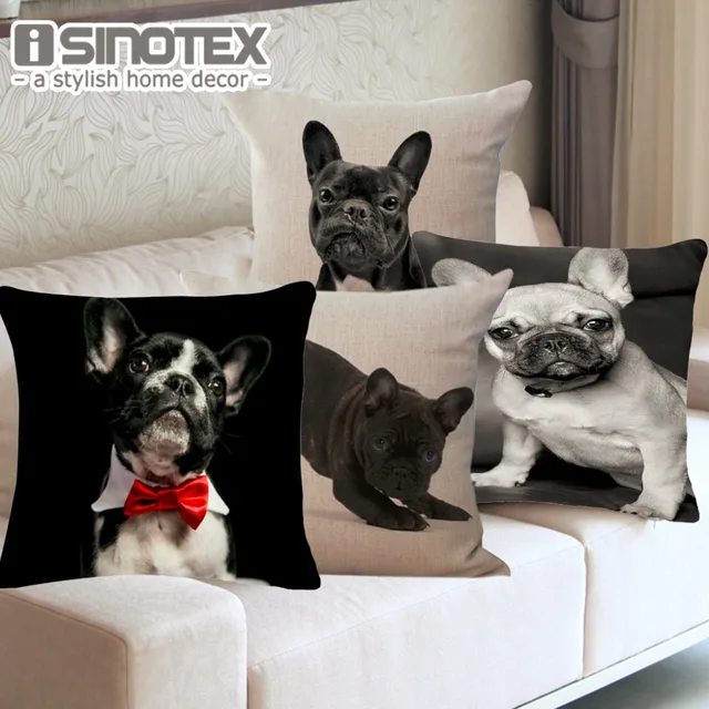 Cuscino Animale Francese Bulldog Pug Dog Federa 43x43 cm/17x17 ''Tessuto Cuscino Cuscino Animale Francese Bulldog Pug Dog Federa 43x43 cm/17x17 ''Tessuto Cuscino