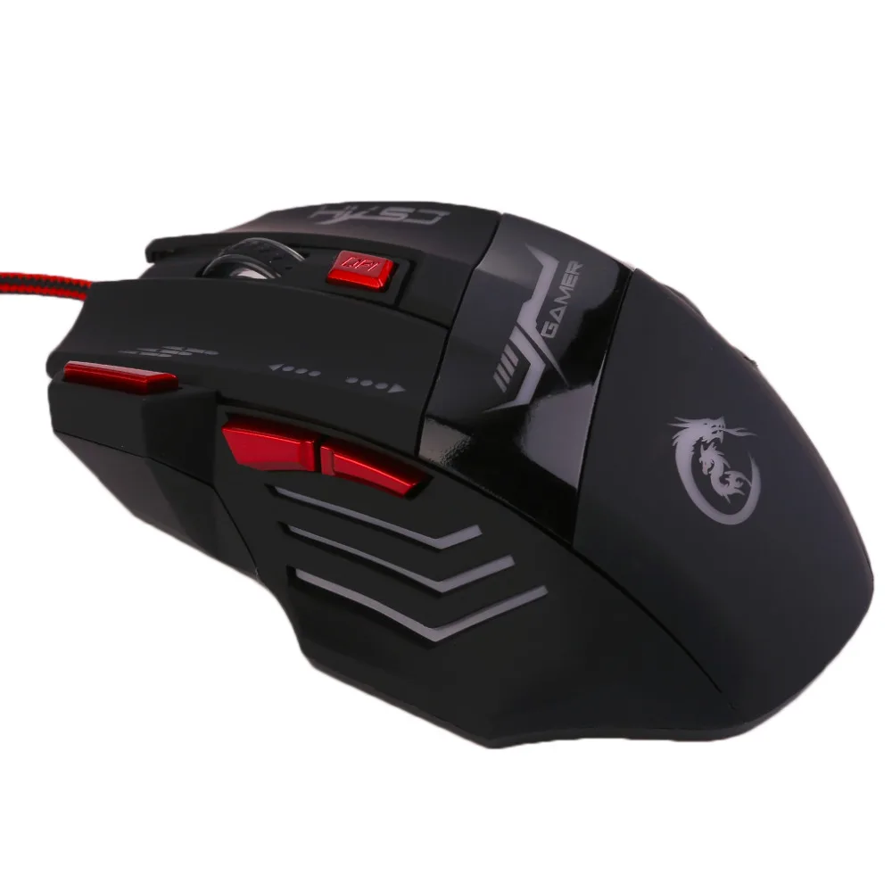 

HXSJ H100 Professional Gaming Devices Adjustable 5500DPI Wired Gaming Mouse 7 Buttons Luminescence Computer Mouse