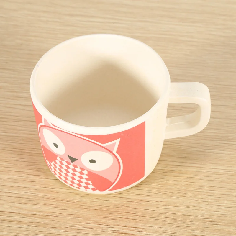 5Pcs Cartoon Bamboo Tableware Animal Baby Feeding Food Bowl Infant Kids Plate Eco-friendly Cute Children Baby Eating Food Bowl