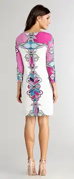 Party Dresses Hot Sale Time-limited Freeshipping Silk jersey Straight Women's Ol Elegant Knitted One-piece Dress Print !