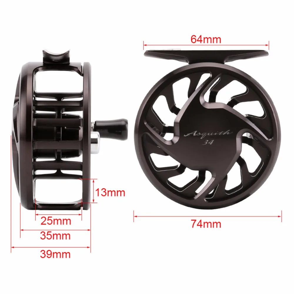 Оригинальная катушка Shimano ASQUITH 3/4 для ловли нахлыстом, 3BB, 105 г, 0,5 кг, Макс. Тяга, колесо, металлический корпус, морская Рыболовная Снасть