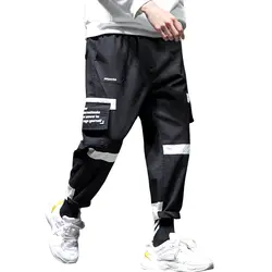 Новая мода печатных мужские шаровары хип хоп повседневное уличная Джоггеры для мужчин лето 2018 г. Модные брюки с эластичной резинкой на