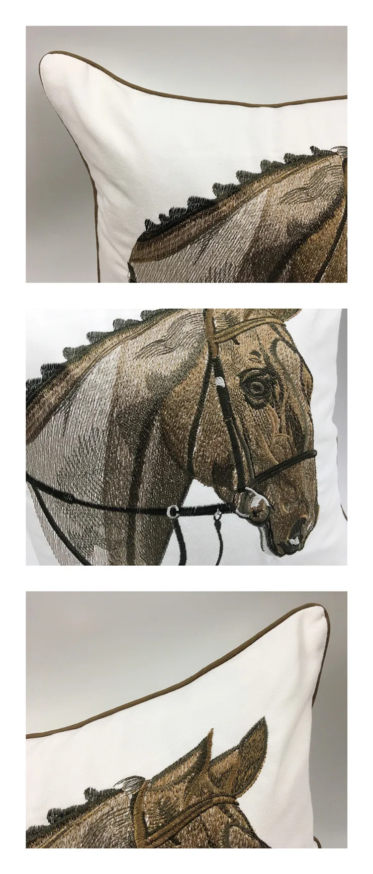 Высокое качество вышивка лошадь дизайнерский чехол для подушки для диванных подушек, наволочки для подушек, из плотной ткани кровать для дома декоративные чехол размером 45*45 см продать по частям