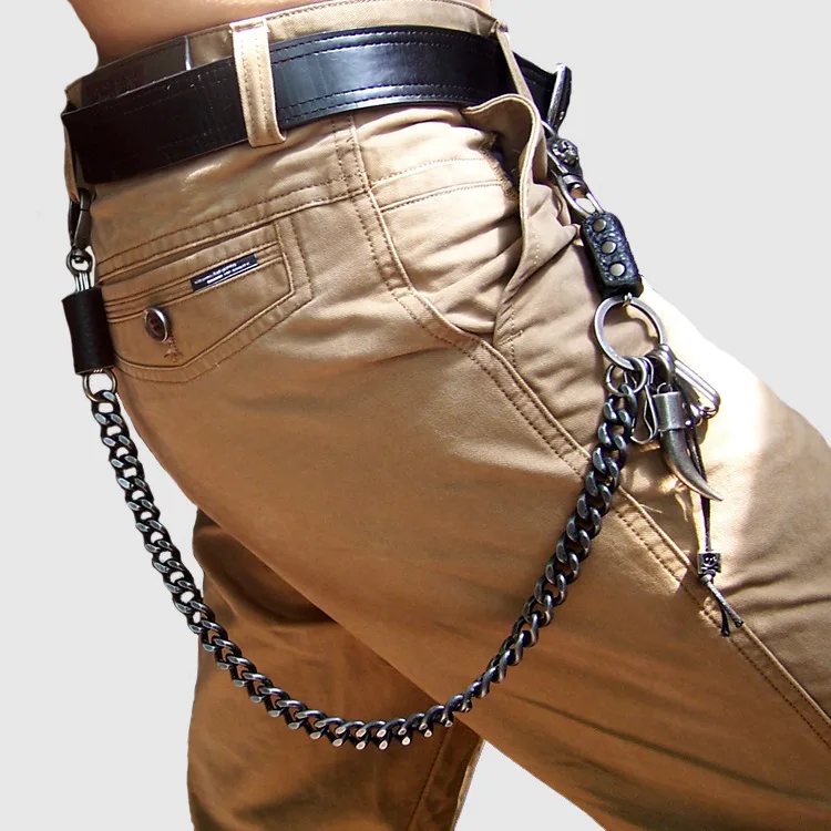 New Street Fashion Punk Rock Style Motorcyle Men Belt Chain Stainless