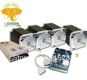 4 оси Nema 34 шаговый двигатель 880 oz in CNC полные комплекты с MACH 3|nema 34|nema stepper motornema |