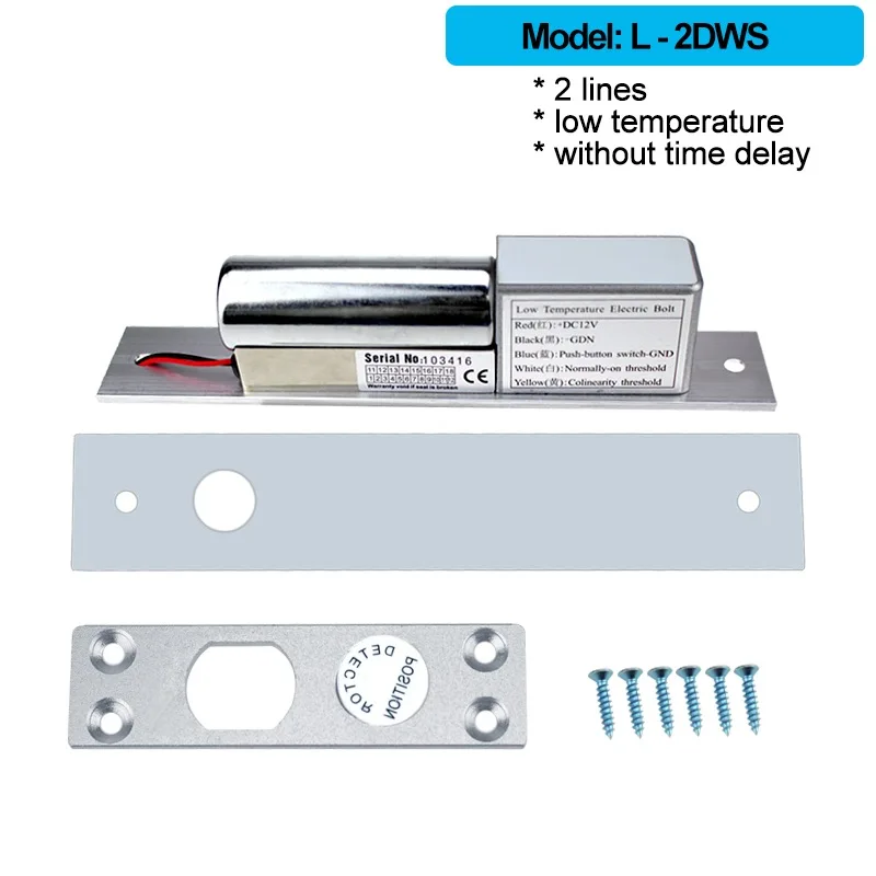 2/5 провода металлический Электрический Болт замок электронный дверной замок Нормальная/низкая температура с задержкой времени для безопасности системы контроля доступа - Цвет: L-2DWS