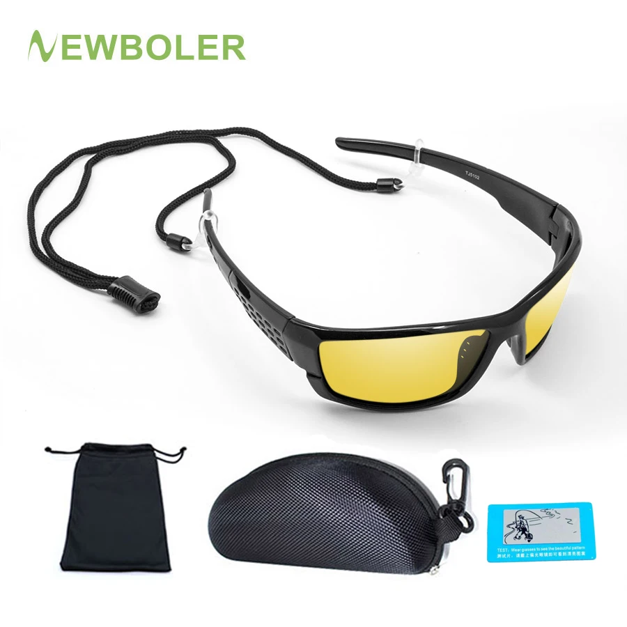 NEWBOLER, поляризационные спортивные очки для рыбалки для мужчин, Gafas De Sol Hombre, для вождения, велоспорта, солнцезащитные очки, ночное видение, UV400, солнцезащитные очки